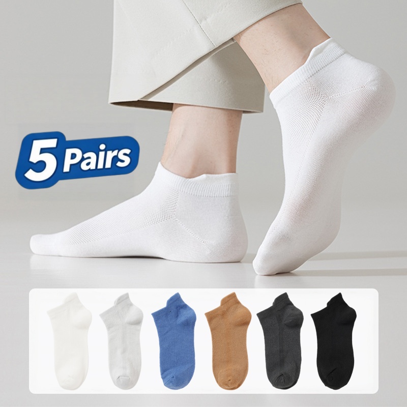 Ankle Sock Low Cut - 5 Pairs/Lot Men's Breathable Mesh Ankle