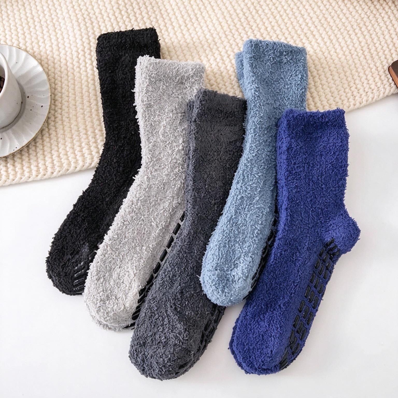 5 Pairs Men's Crew Socks Autum - Thermal Sock Winter ulasan dan harga