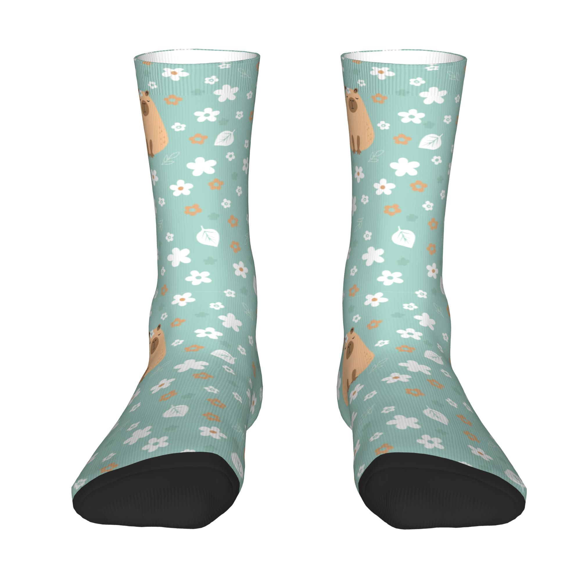 Custom Funny Capybara With Flo - Dress Sock Men ulasan dan harga