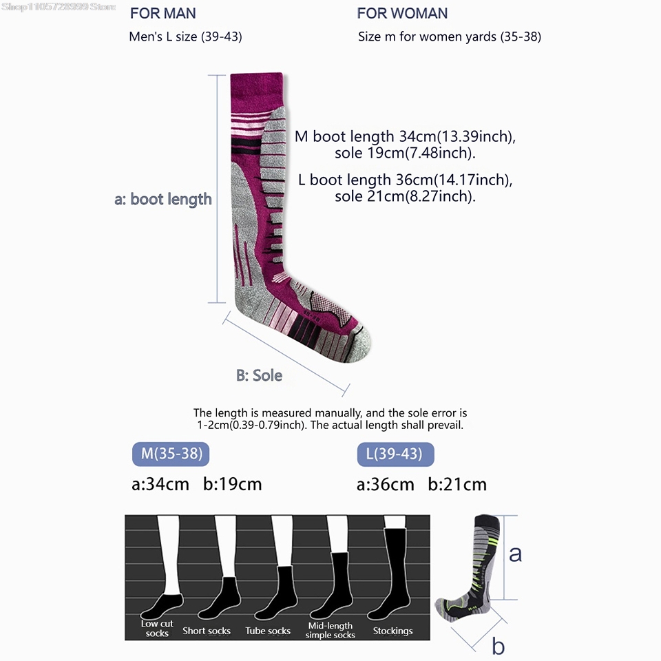 1 Pair Merino Wool Knee High S - Thermal Sock Winter ulasan dan harga