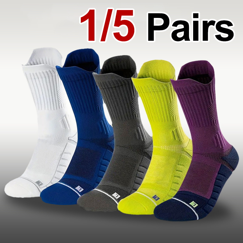 1/5 Pair Men Towel Bottom Bask - Athletic Sock Cushion ulasan dan harga