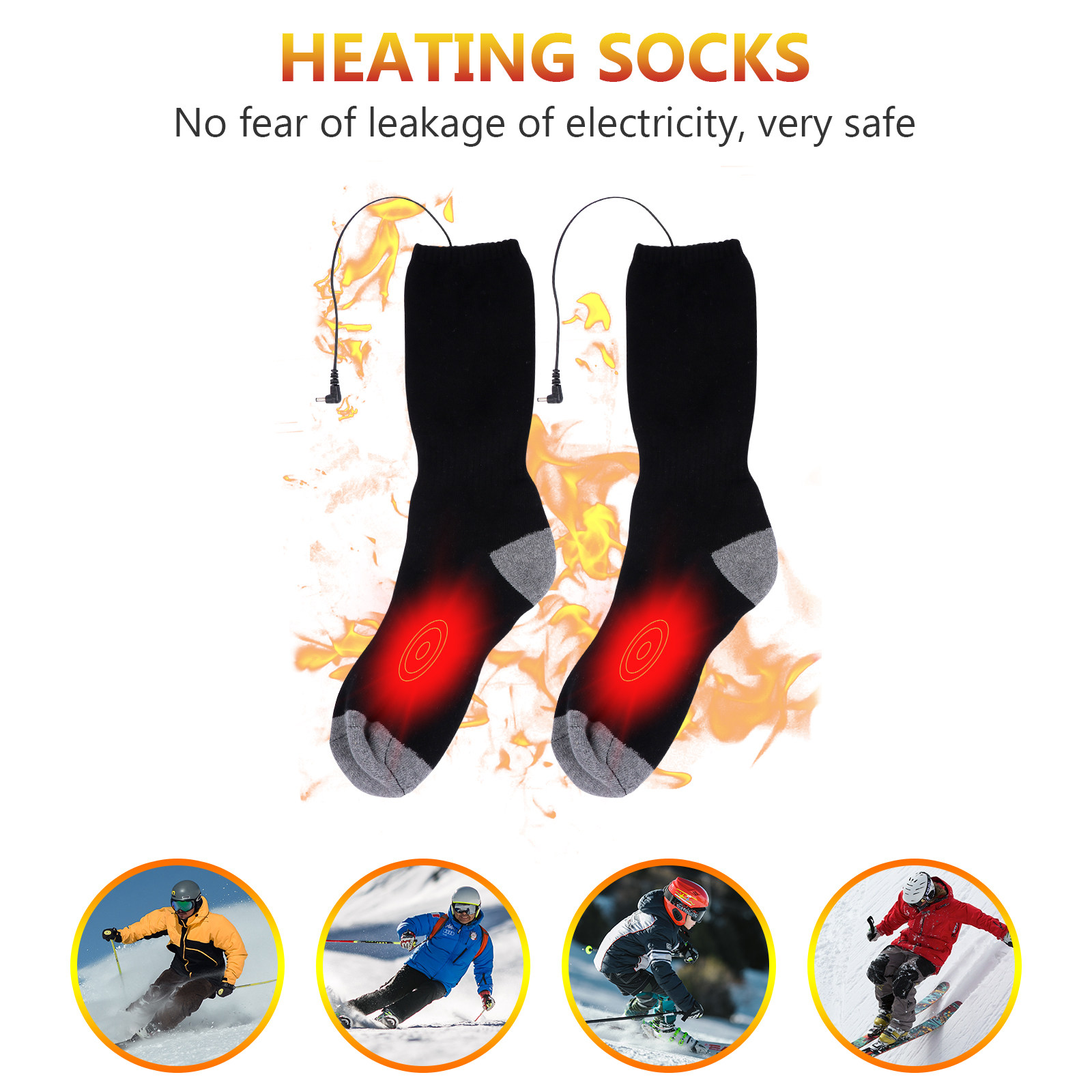 1Set Safe Electric Heated Sock - Thermal Sock Winter ulasan dan harga